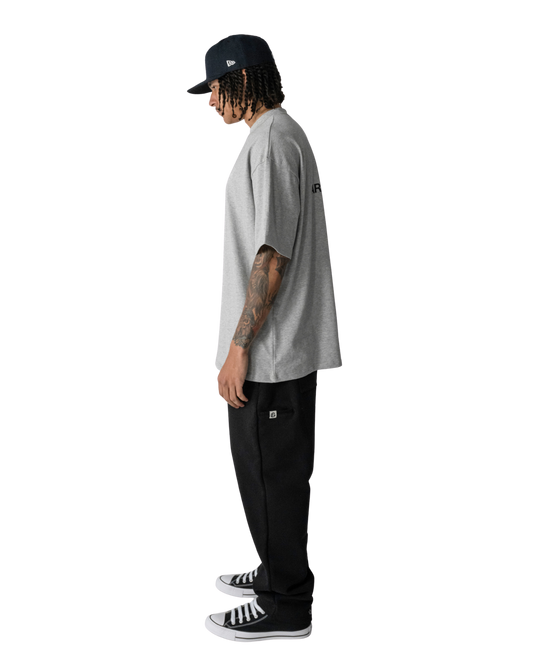 ARMOROFGOD Original Long Tshirt grey — reinforced ribbed collar detail