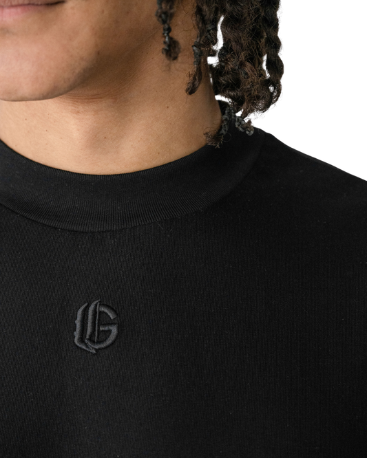 ARMOROFGOD Original Long Tshirt black — side view showing oversized fit